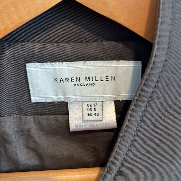 Karen Millen vintage cropped army green embroidered jacket - Picture 2 of 11